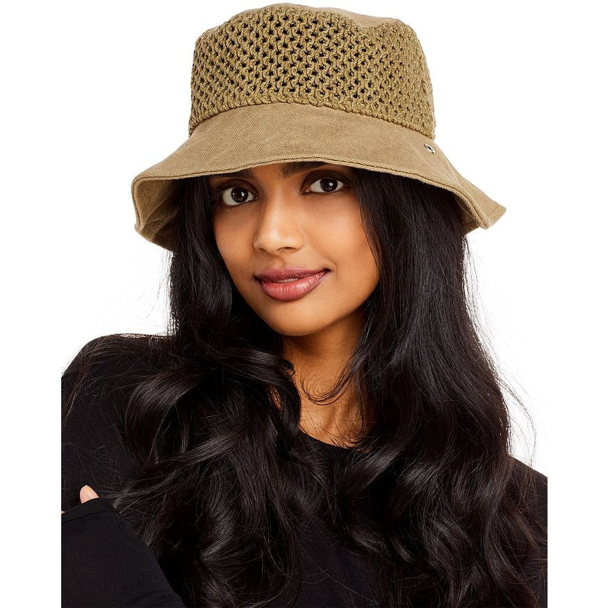 Rag & Bone “Nando” Bucket Hat, Safari Khaki w/ Netting Details