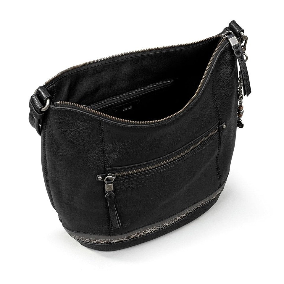The Sak Women's "Sequoia" Hobo Bag in Black Snake Block
