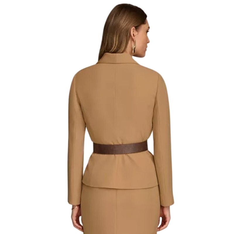 Donna Karan New York Women's Belted Blazer in Fawn Tan