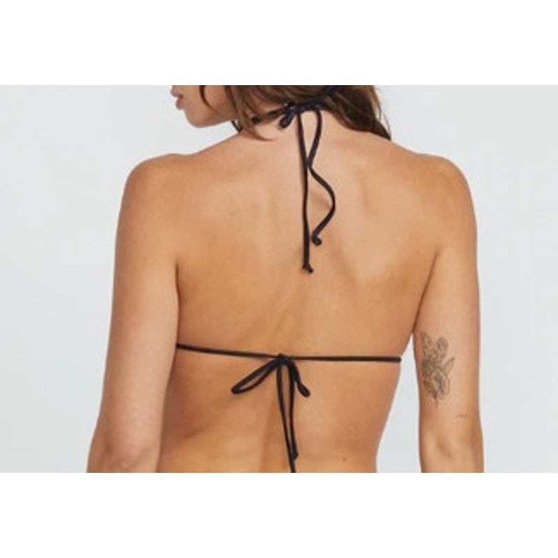 VOLCOM Women's Simply Seamless Skimpy Triangle Bikini Top in Black