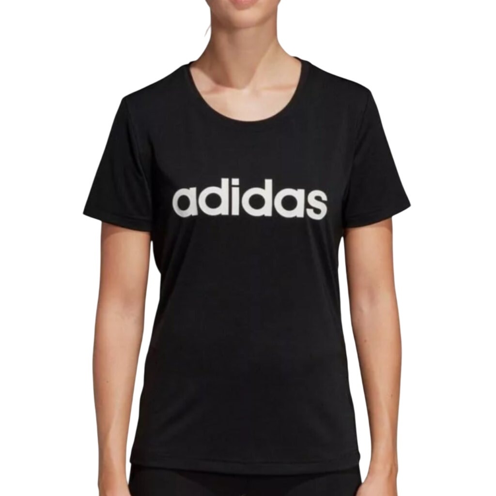 Adidas Black & White Signature Short Sleeve “Linear” Tee Shirt