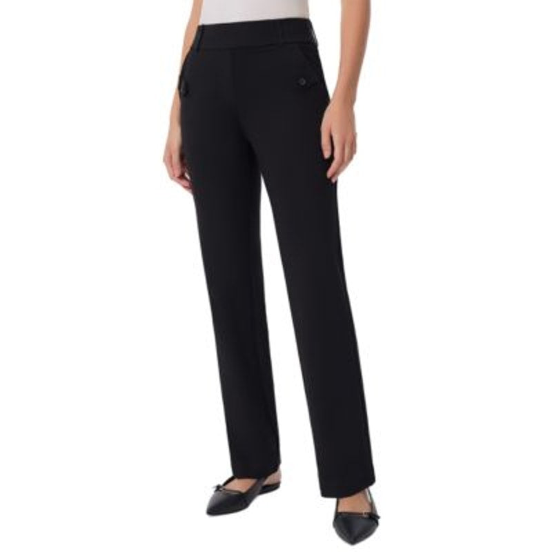 Jones New York Women's Pull-On Straight-Leg Pants in Black