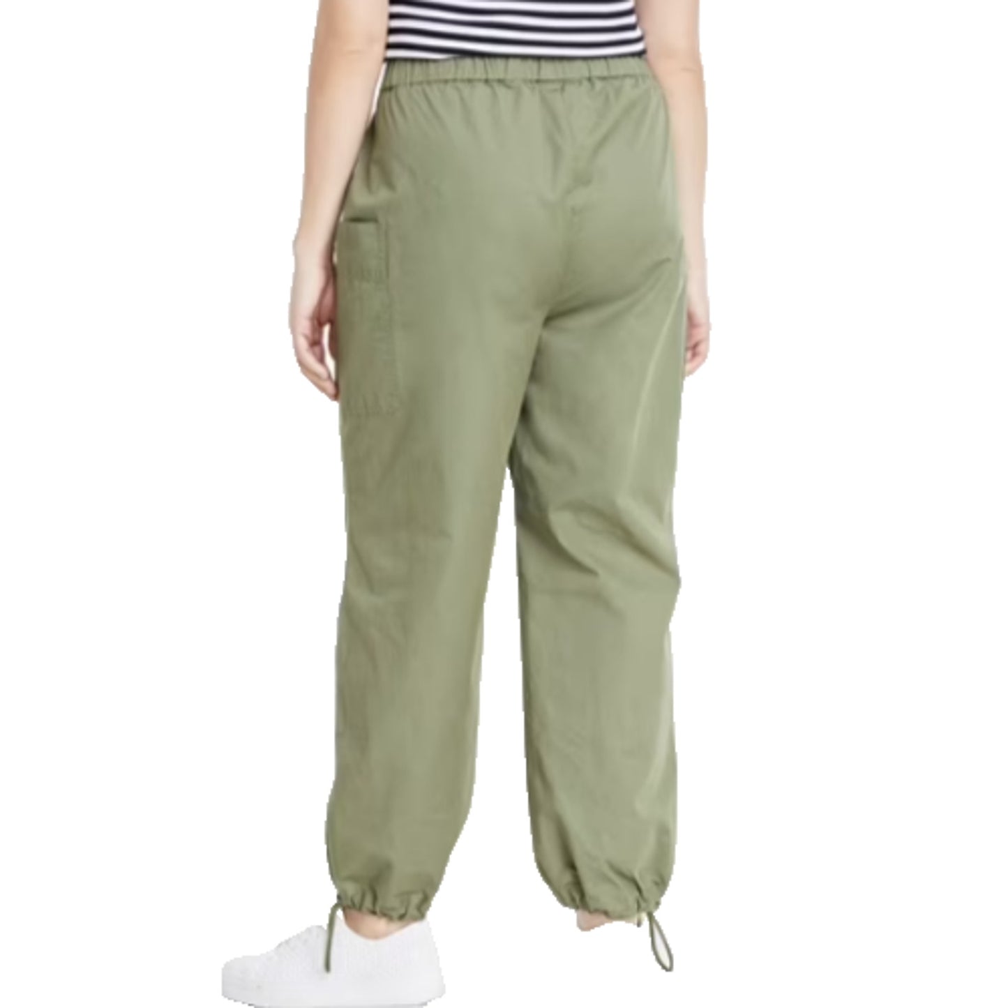 On 34th Women's Cotton Patch-Pocket Jogger Pants in Olivine Green