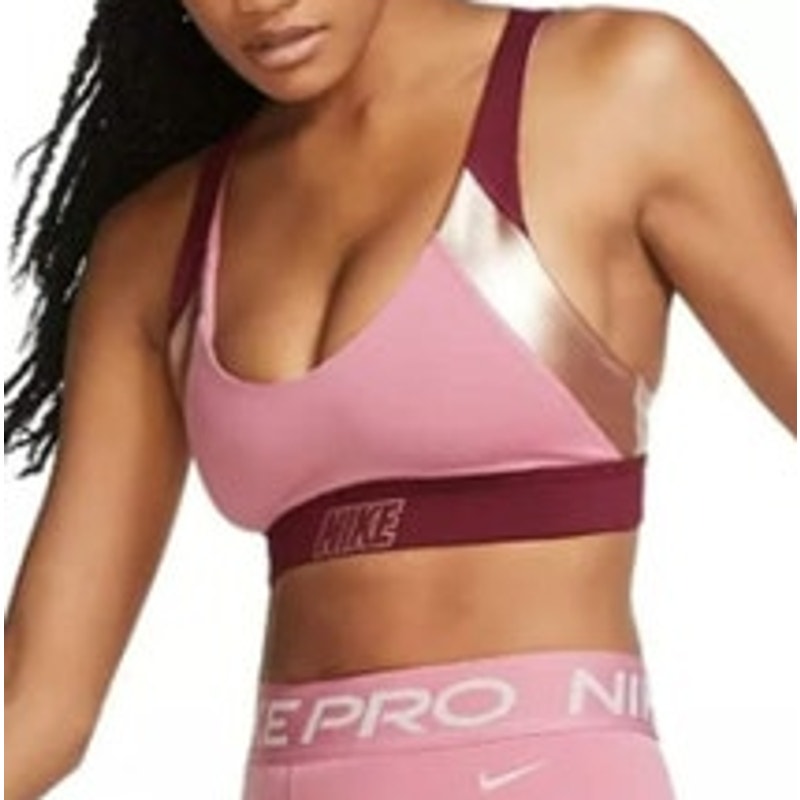 NIKE Purple & Gold Sports Bra, Padded, Crossback