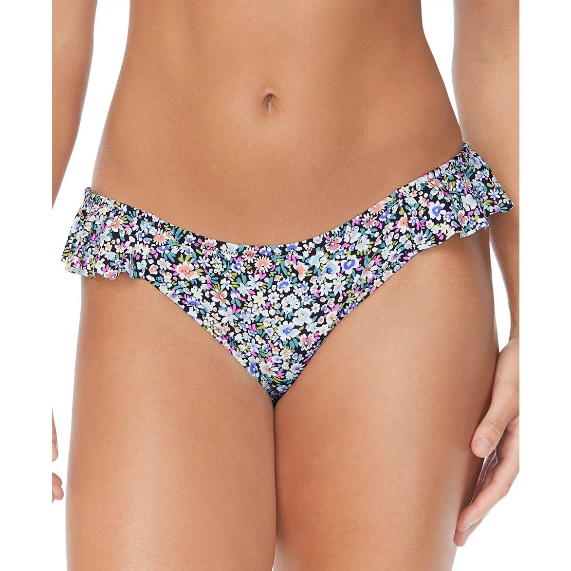 Raisins Juniors' Sophia Floral-Print Ruffled Bikini Bottom