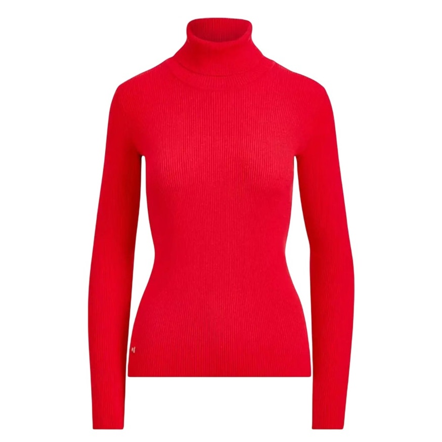 Lauren Ralph Lauren Women's Petite Ribbed Turtleneck Sweater in Red, Size PS