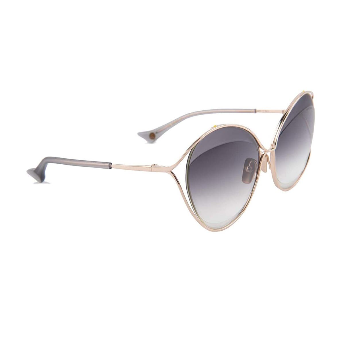 DITA Gray & Gold “Sasu” Sunglasses w/ Leather Roll-Up Case