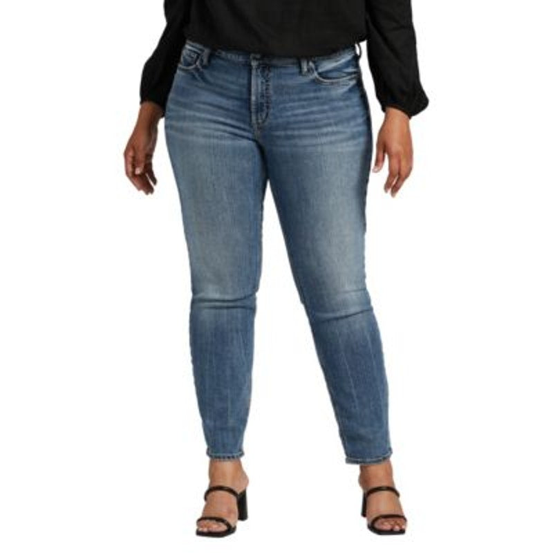 Silver Jeans Co. 'Suki' Curvy Fit Mid-Rise Straight-Leg Jeans in Indigo Wash