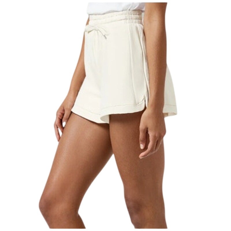 Three Dots Women's Bao High-Rise Drawstring Shorts in Sugar Swizzle White