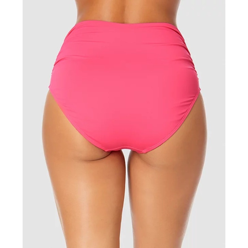 Women's Live in Color Convertible High Waist Shirred Swim Bottom In Pink Punch