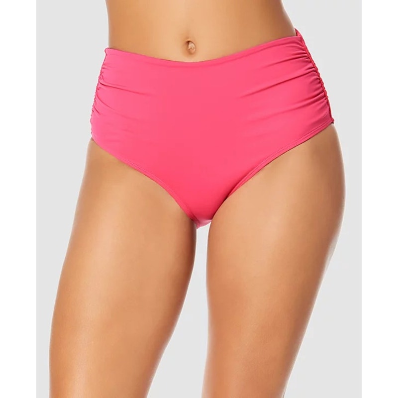 Women's Live in Color Convertible High Waist Shirred Swim Bottom In Pink Punch