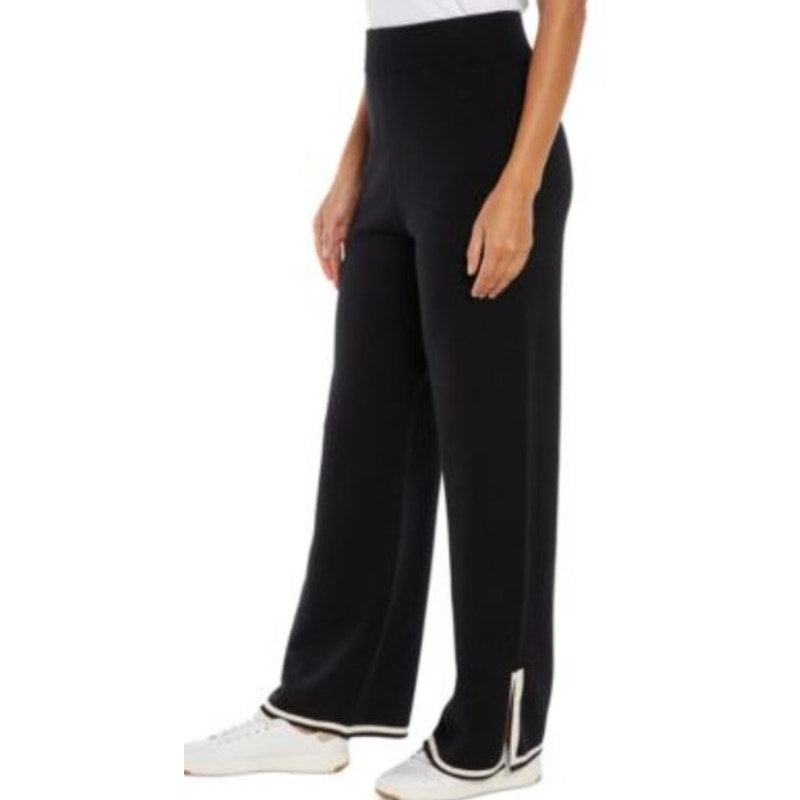 Three Dots Women's Hazel Solid-Color Pull-On Pants in Anthracite Black