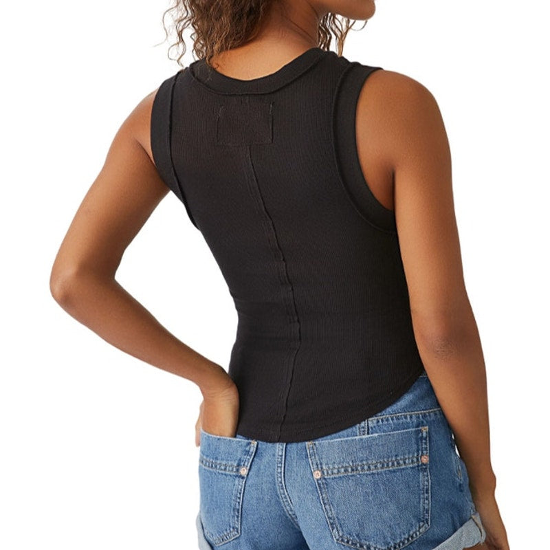 Free People Women's Sleeveless "Kate" Tank Top in Black