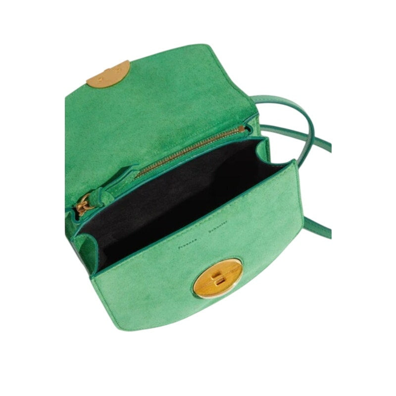PROENZA SCHOULER Suede Mini Rounded Dia Bag in Bottle Green