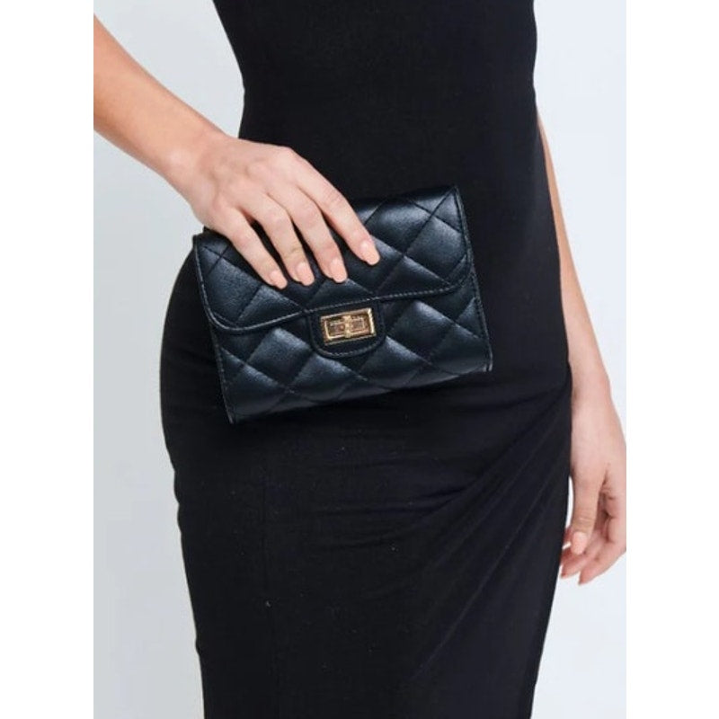 Urban Expressions Ladies Back Quilted "Wendy" Wallet w/ Gold Hardware, NWT