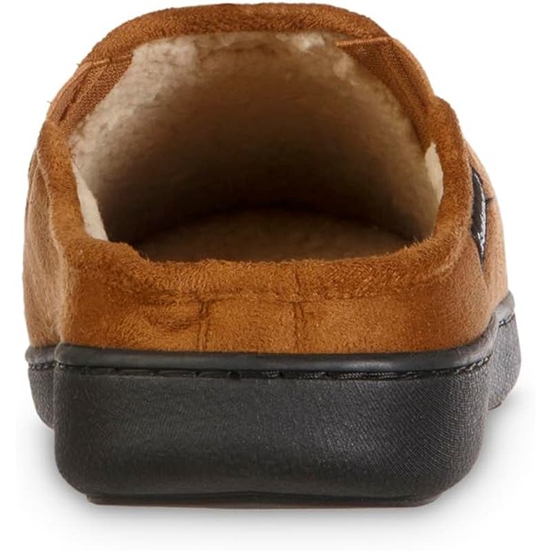 ISOTONER Men's Solid Hoodback Slippers Cognac