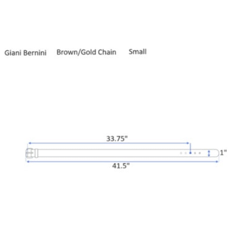 GIANI BERNINI LADIES CHAIN LINK FAUX LEATHER BELT COGNAC GOLD