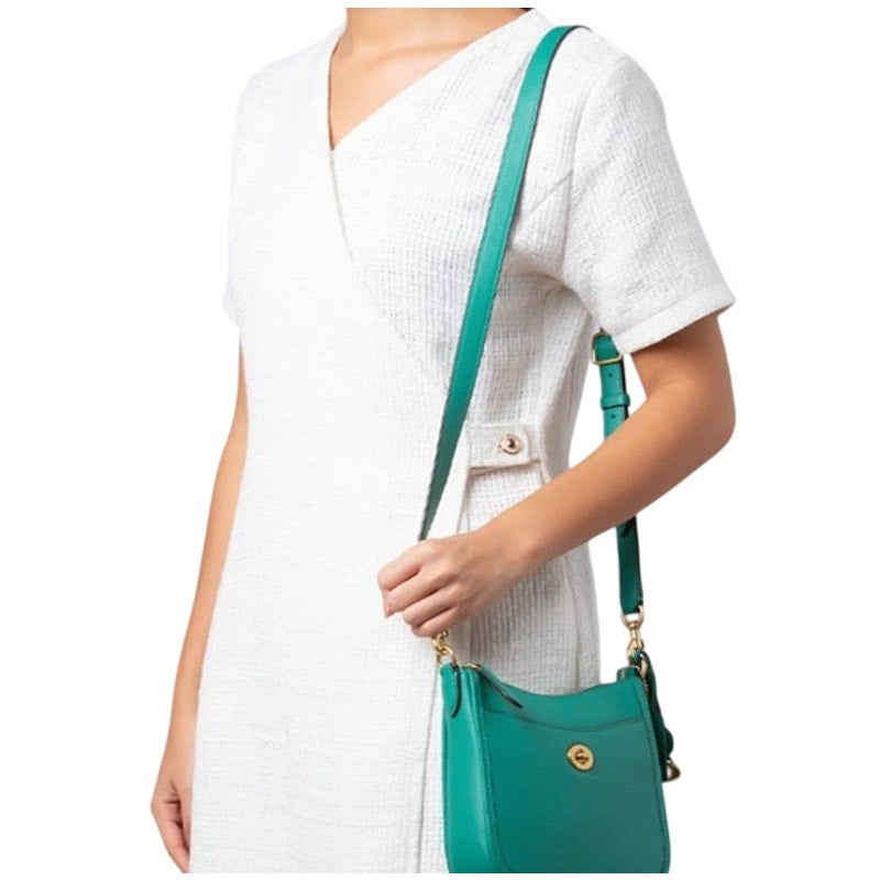COACH CC390 Chaise 19 Leather Crossbody Bag Bright Green