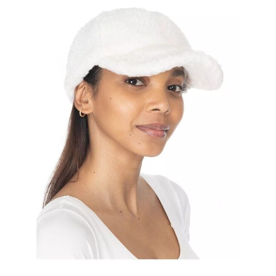 JENNI Women's Sherpa Baseball Cap Hat In Ivory