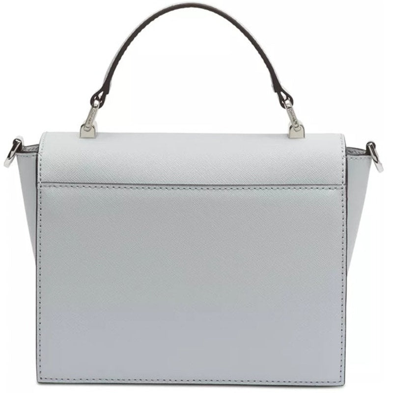 Calvin Klein Pale Blue Saffiano Leather Crossbody Bag, Silver Hardware
