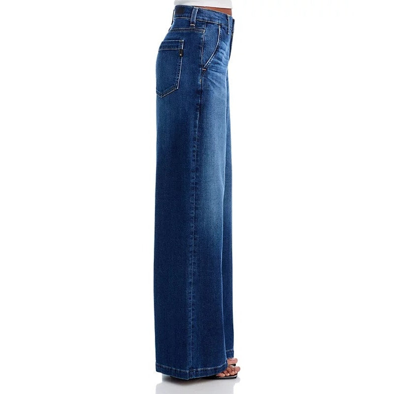 AG JEANS Women's "Stella" Low Slung Palazzo Jeans in Plume Blue, Size 28
