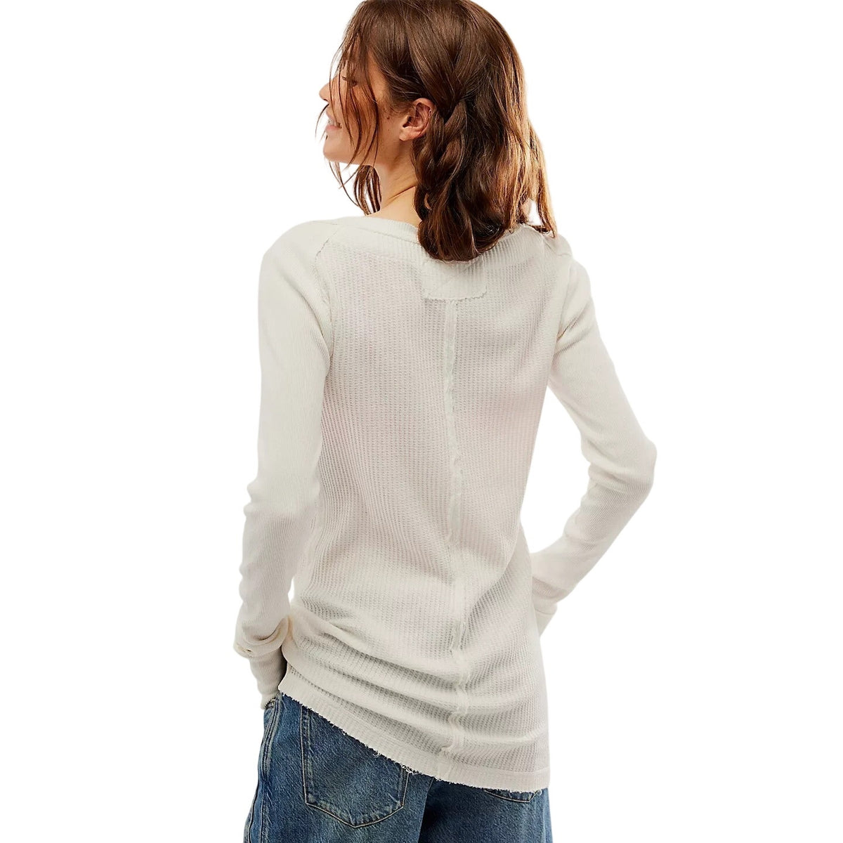 Free People Care Cotton Honey Bee Crew Neck in Ivory