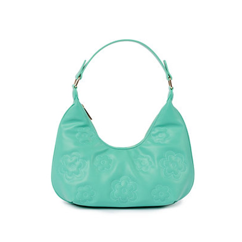Skinny Dip Ladies Gerri Green Flower Quilt Shoulder Bag