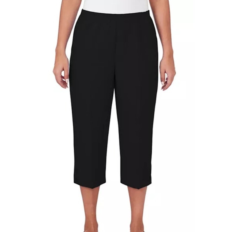 Alfred Dunner Women's Petite Classic Capri Pants in Black