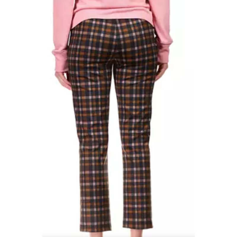 Sanctuary Women's Tan & Black Checkered Wide Leg Pants