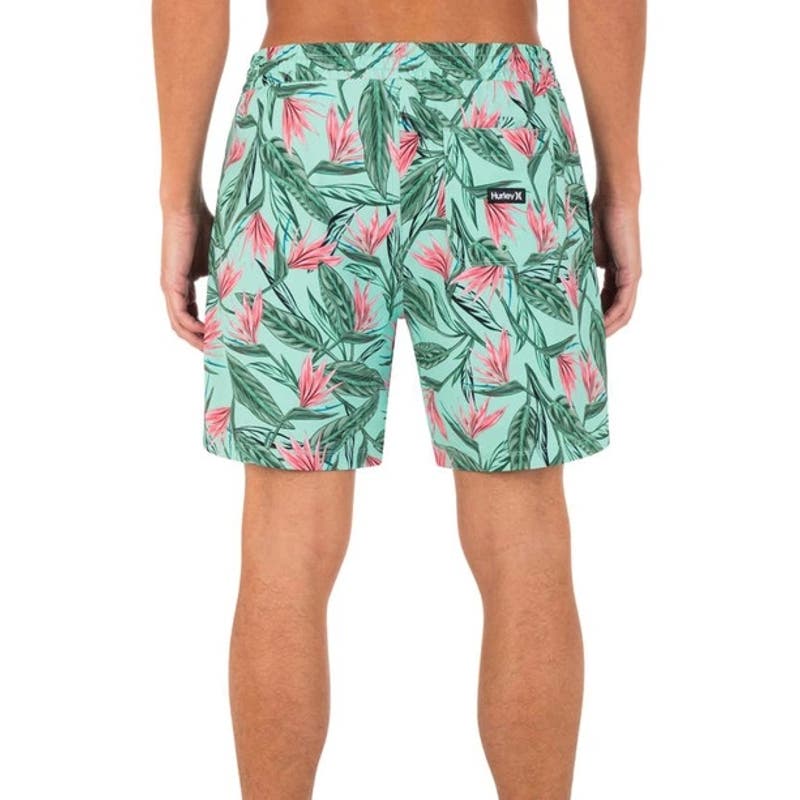 Hurley Men's Cannonball Volley Swim Trunks Aqua Floral