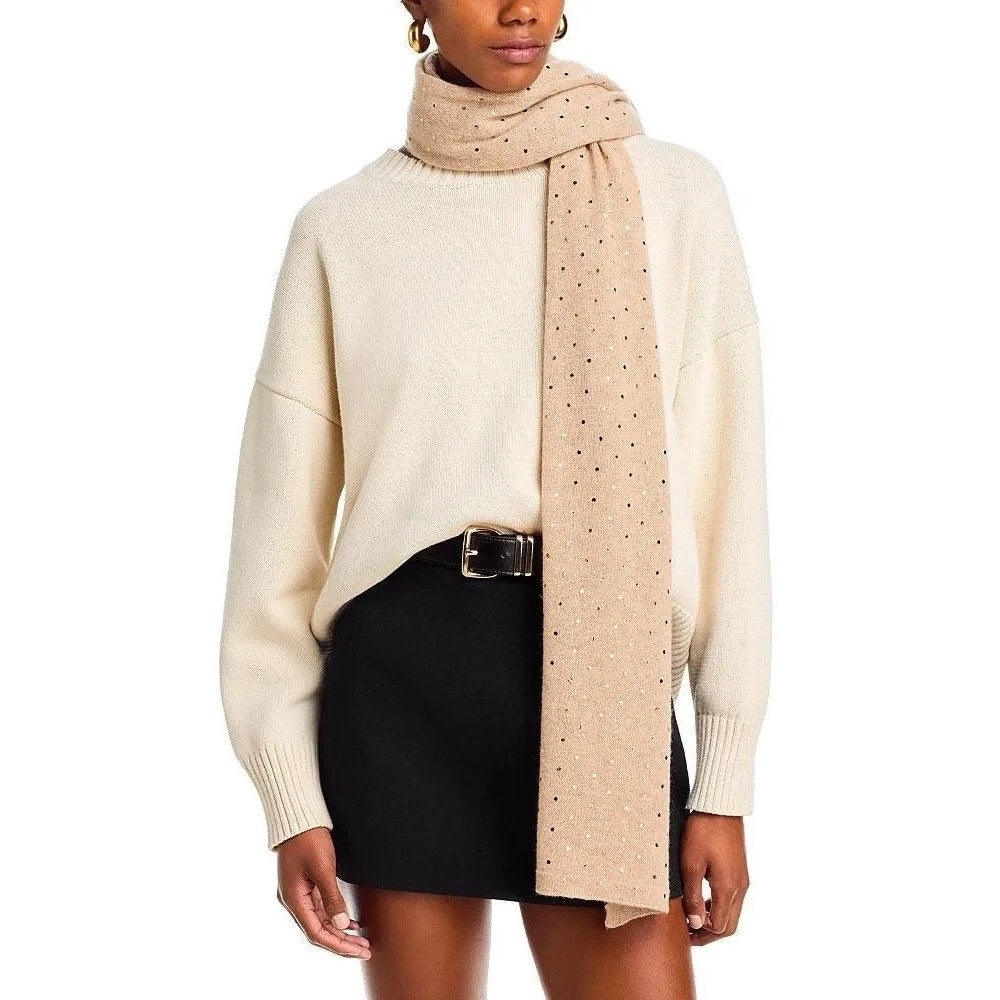Fraas FOIL DOT BLANKET SCARF in Oat and Gold