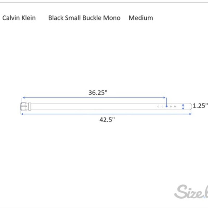 Calvin Klein Ladies Black & Gray Leather Monogram Belt