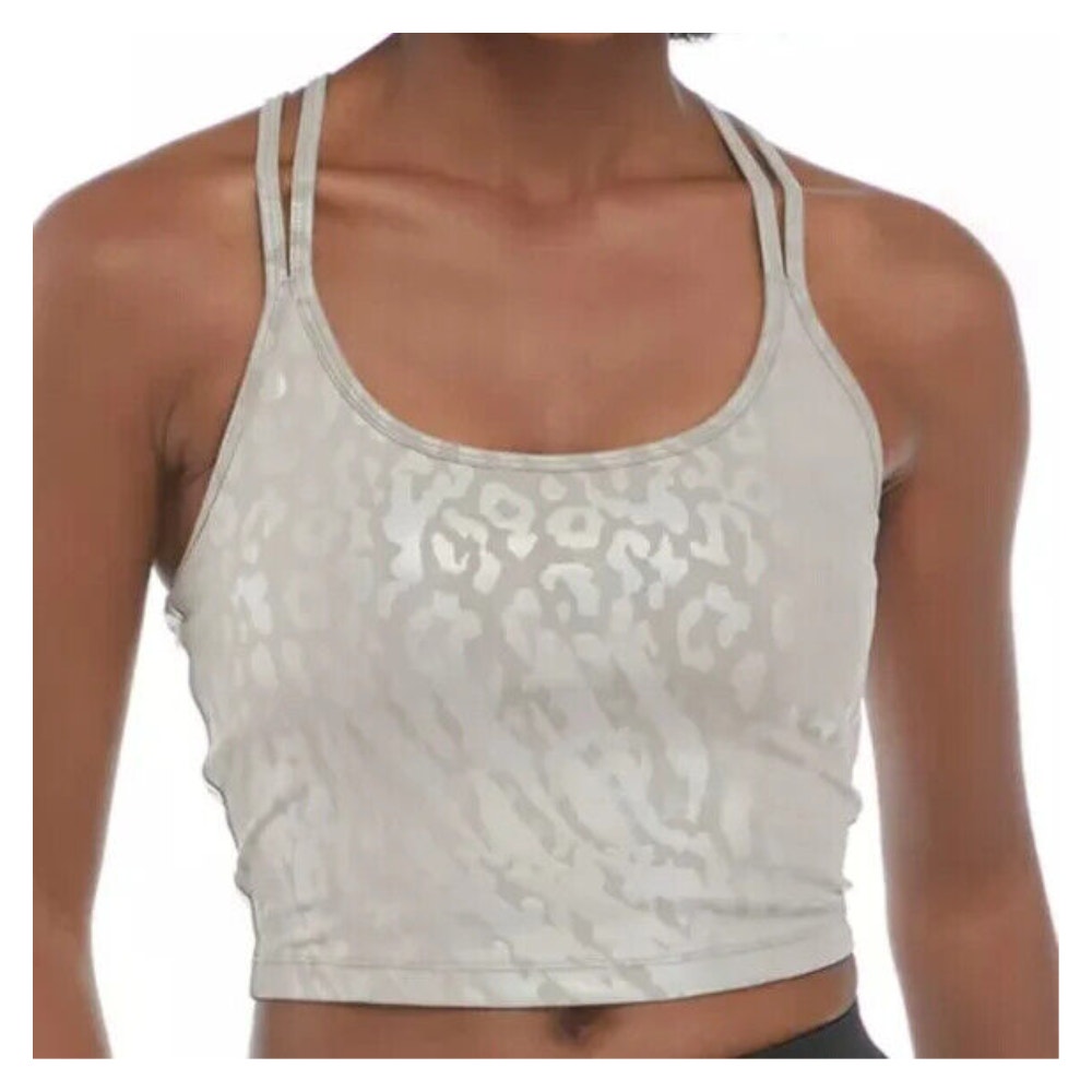 Calvin Klein Tan Leopard Print Padded Sports Bra