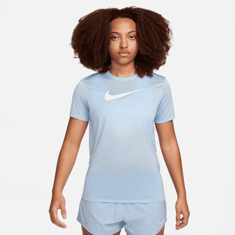 NIKE Pale Aqua Blue Short Sleeve Tee Shirt w/ Swoosh Decal