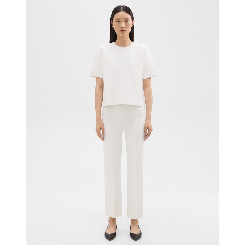 Theory Ladies Cropped Flare Pant in Crepe Knit