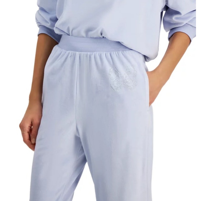 Grayson Threads, The Label Juniors Embellished Velour Joggers Blue