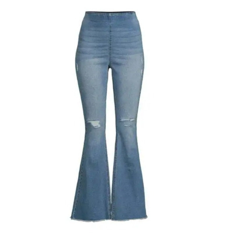 Tinseltown Juniors Pull-On Flare Leg Jeans in Medium Wash
