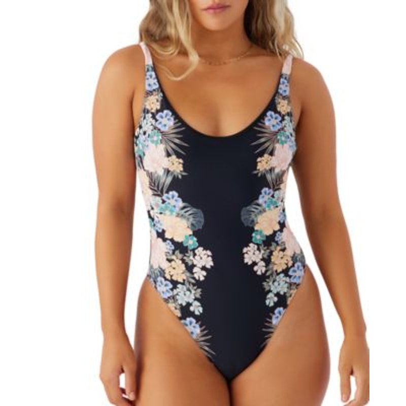 O'Neill Juniors Macaw Tropical One Piece Swimsuit in North Black Multi