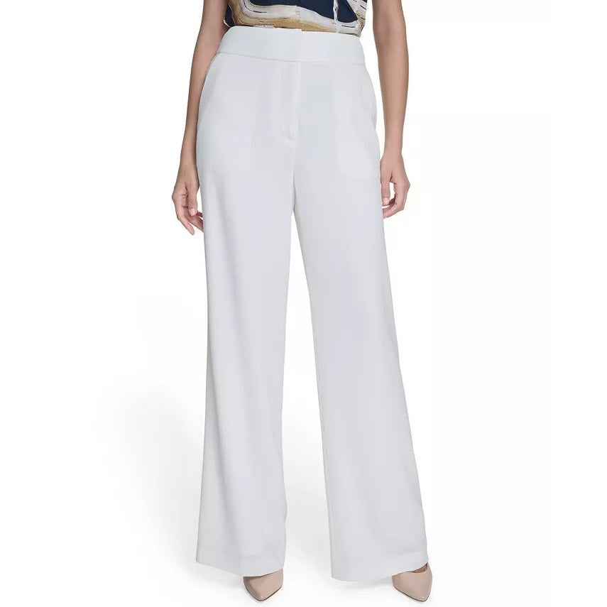 Calvin Klein Women's Whitney High-Rise Wide-Leg Pants In Cream