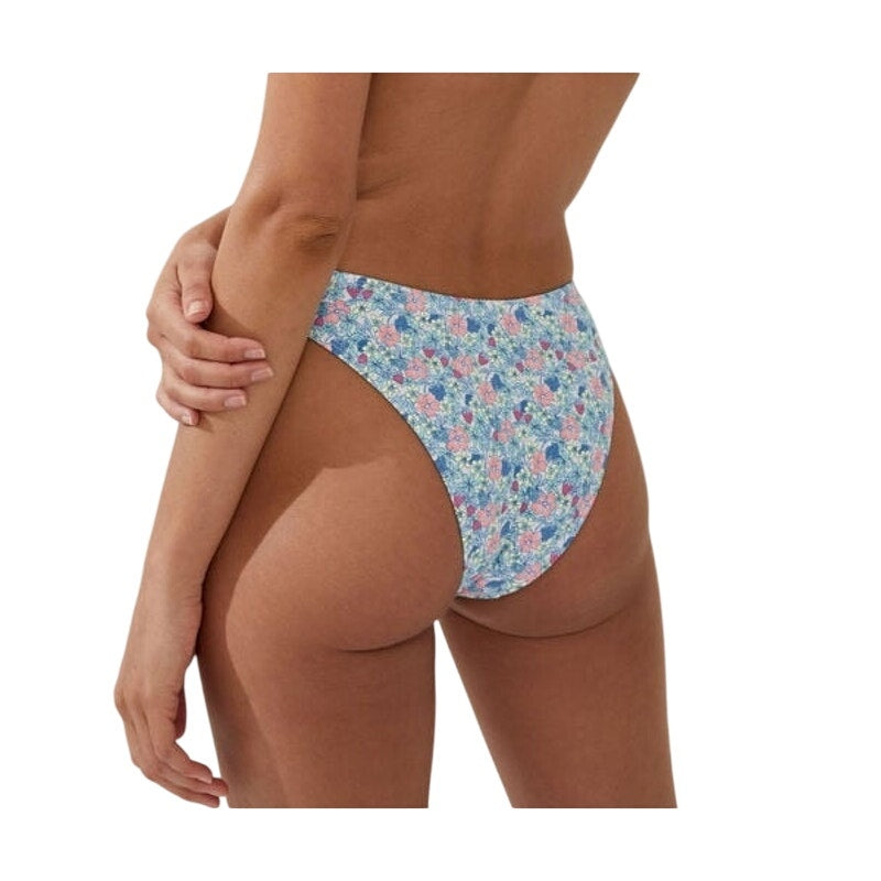 Cotton On Juniors Refined High Cut Bikini Bottoms in Blue Floral