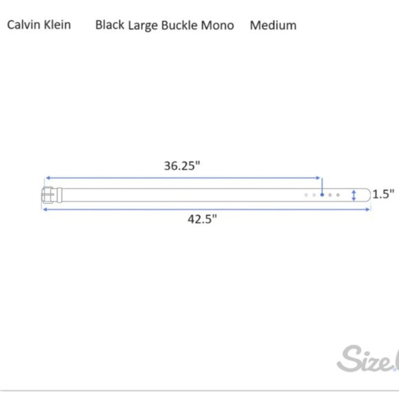 Calvin Klein Ladies Black & Gray Leather Monogram Belt