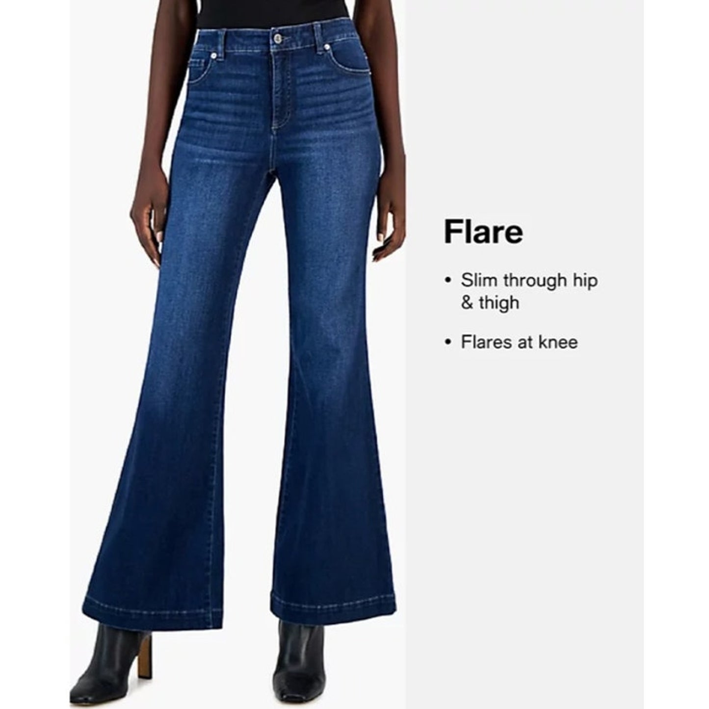 Tinseltown Juniors Pull-On Flare Leg Jeans in Medium Wash