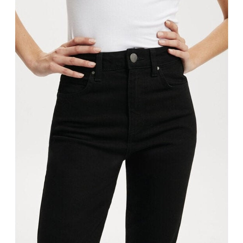 COTTON ON Juniors Stretch Mom Jeans in Black