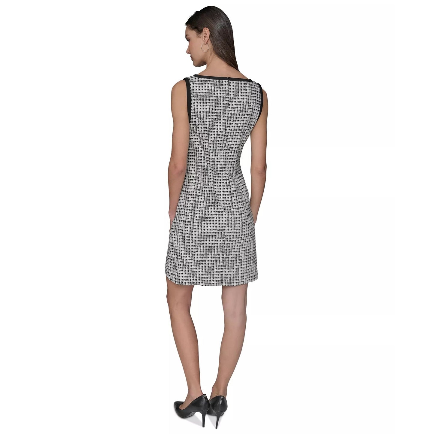 KARL LAGERFELD PARIS Women's Millenium Jacquard Contrast-Frame Dress