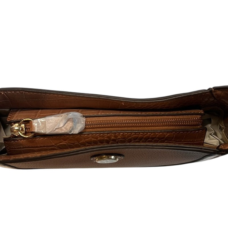 GIANI BERNINI Croc-Embossed Pebble Crossbody In Caramel
