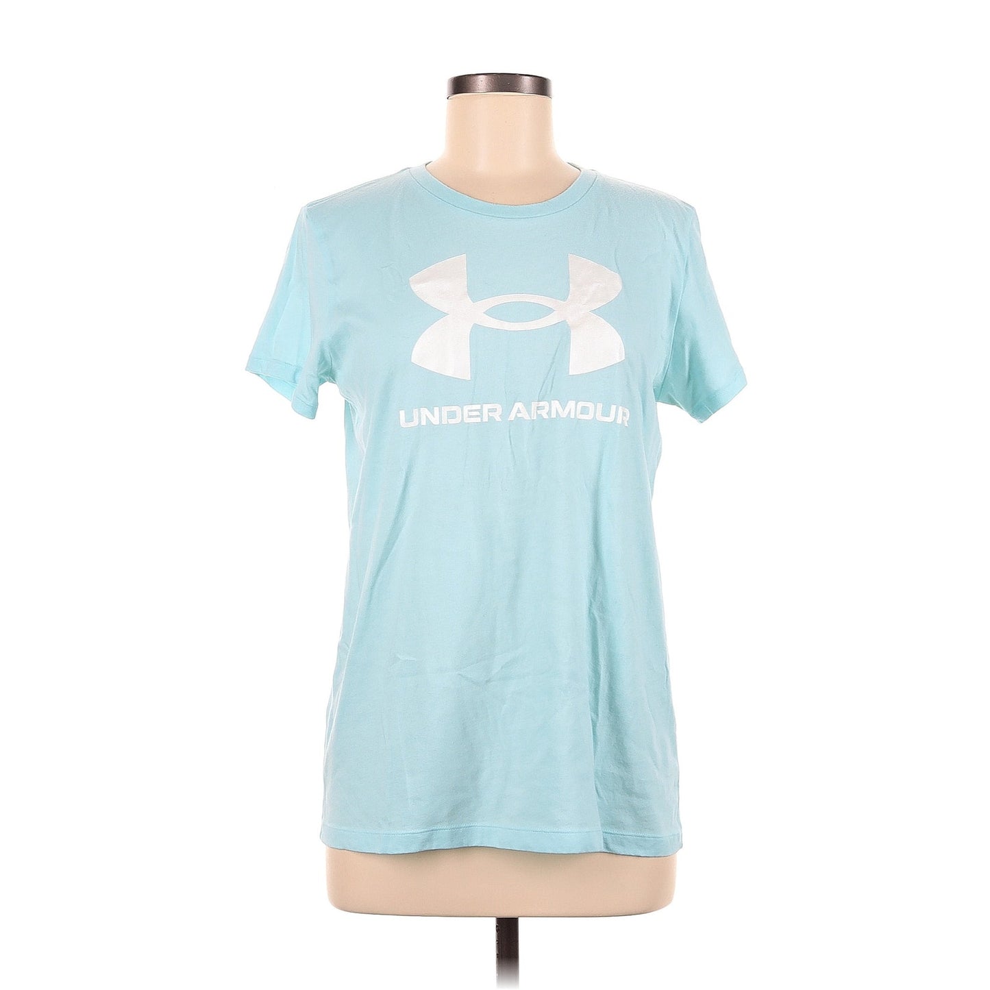 Under Armour Light Blue Tee Shirt w/ White Shimmer Logo Decal
