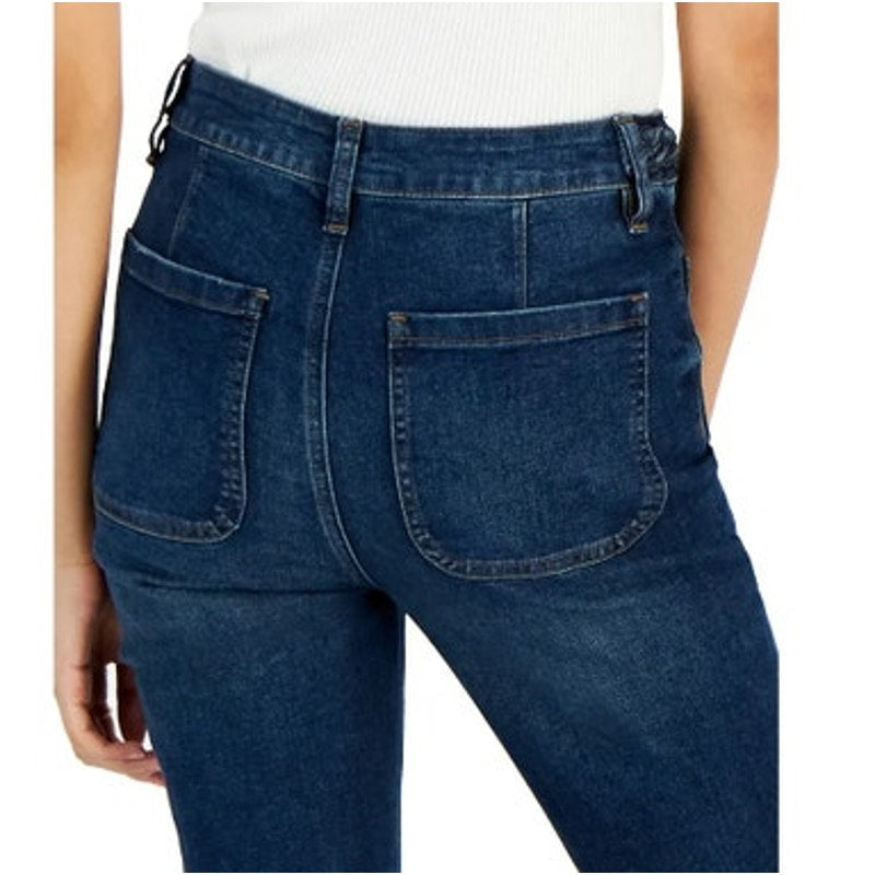 Celebrity Pink Juniors Braided Waist Patch Pocket Jeans in Gullible Blue