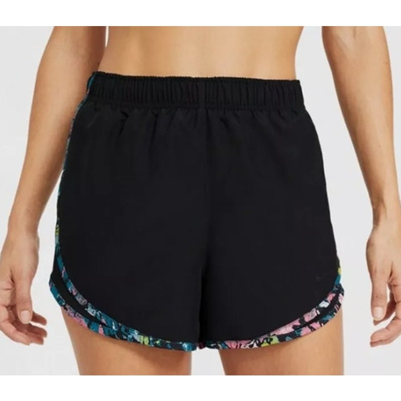NIKE Black Athletic Shorts w/ Multi-Color Paint Splatter Details