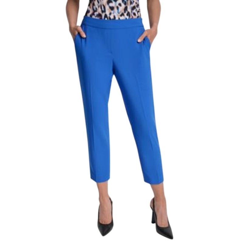 DKNY Women's Mid-Rise Straight-Leg Pants in Classic Blue
