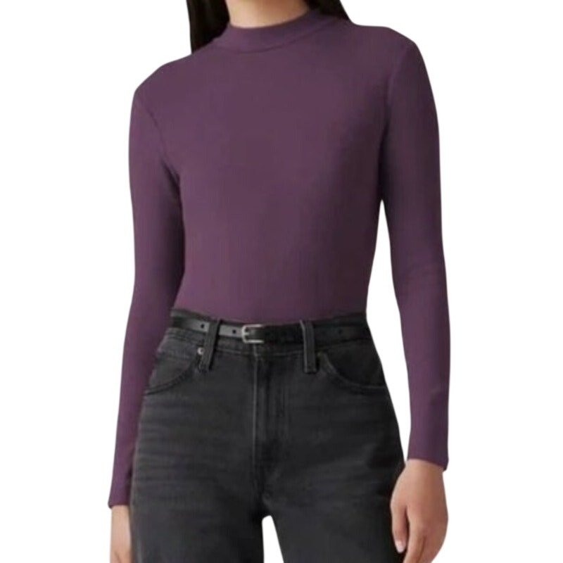 Levi's Women's Turtleneck Long-Sleeve Top in Purple Plum